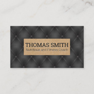 Schwarz Upholstered   Brown Textured Visitenkarte