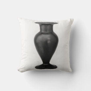 Schwarz Vase weiße Hintergrund werfen Kissen