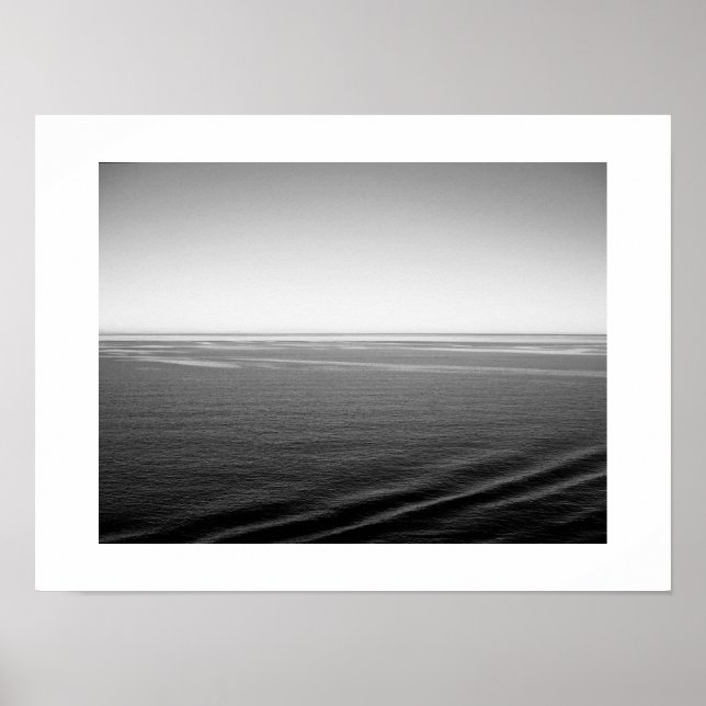Schwarz-Velvet-Ozean Schwarz-Weiß-Fotografie Poster (Vorne)