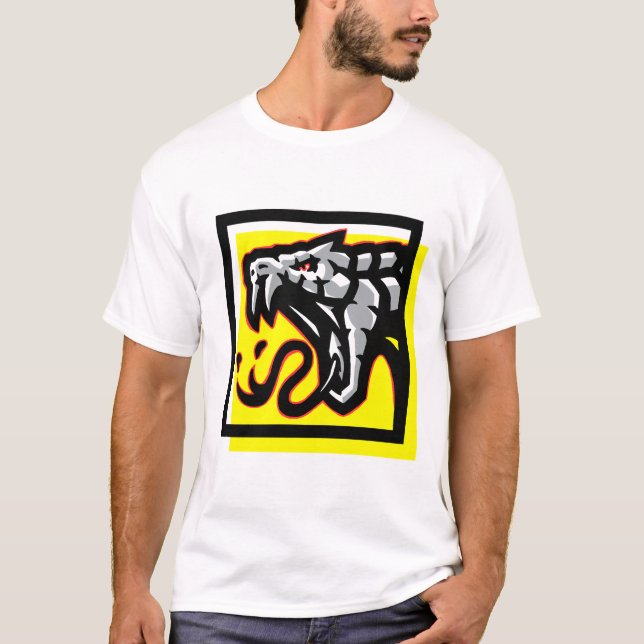 Schwarz Venomous Schlange gelb und rot T-Shirt (Vorderseite)