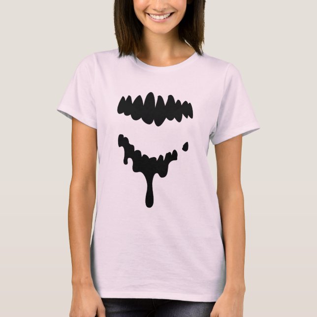 Schwarz-verlorene Zombie-Zähne auf angepasstem T-Shirt (Vorderseite)