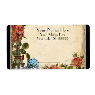 Schwarz-Vintag-Eiffelturm-Rose passt zum Versand