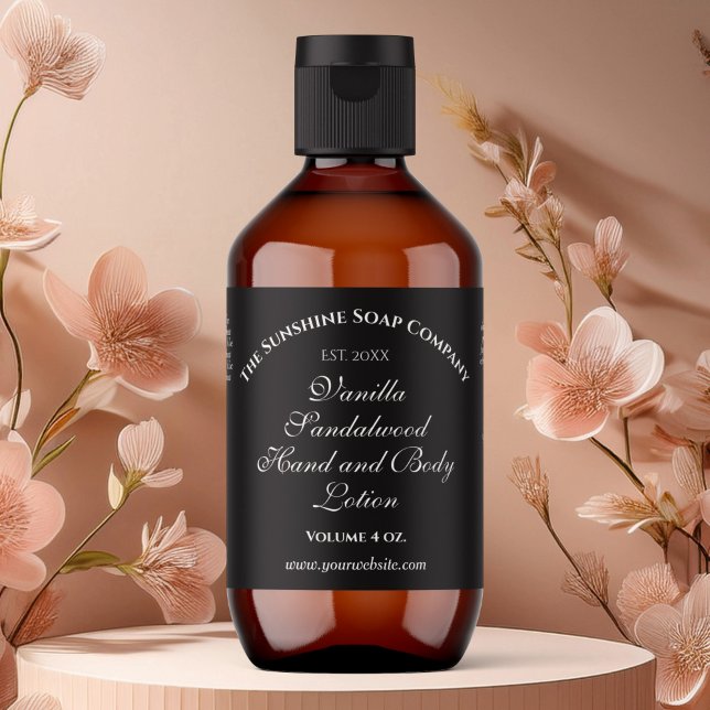 Schwarz-Vintag-Style-Kosmetik Flaschenetikett (Von Creator hochgeladen)