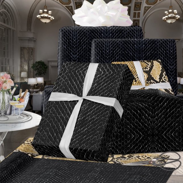 Schwarz-Viper Exotic Snakeskin Geschenkpapier (Von Creator hochgeladen)