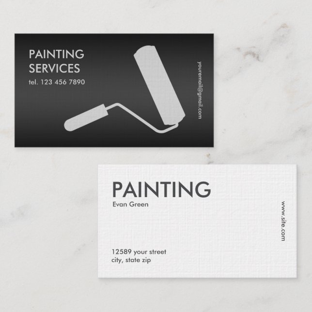 Schwarz Visitenkarte (Vorne/Hinten)