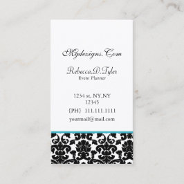 Schwarz-Wasser-Damast Chic Business Cards Visitenkarte