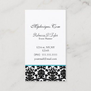 Schwarz-Wasser-Damast Chic Business Cards Visitenkarte