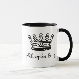 Schwarz-Wecker-Tasse Philosophen-Königs große Tasse