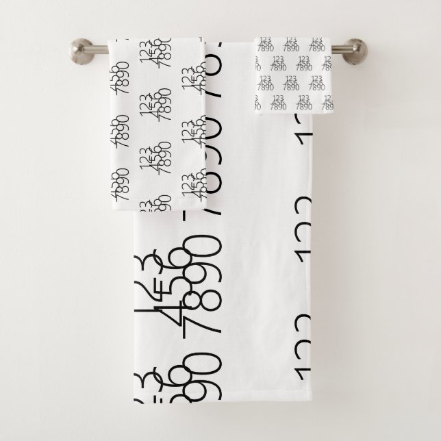 Schwarz/Weiß: 0 bis 9 Badhandtuch Set (Insitu)