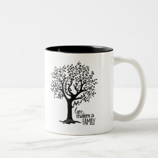 Schwarz/Weiß 11 Unze-Tasse - Stammbaum-Adoption Zweifarbige Tasse