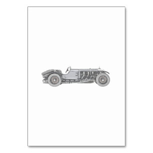 Schwarz-Weiß 1928 Mercedes-Benz SSK Zeichnend Tischnummer