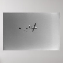 Schwarz/Weiß 1968 Fallschirmspringer Jumping Flugz