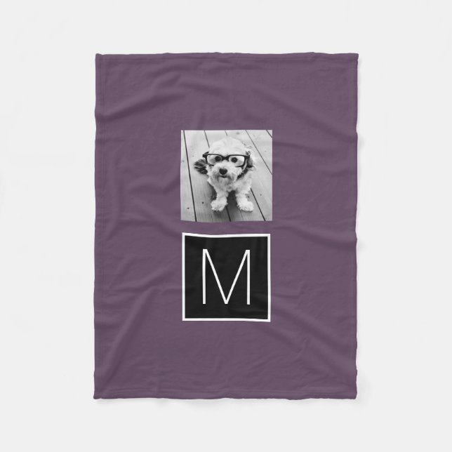 Schwarz-Weiß-1-Fotoleime für benutzerdefinierte Mo Fleecedecke (Vorderseite)