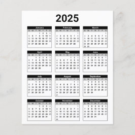 Schwarz/Weiß 2025 Jahr auf einen Blick Flyer
