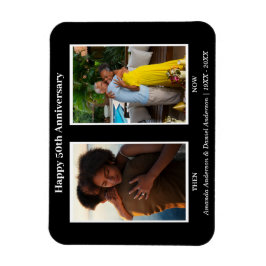 Schwarz-Weiß-2-Foto Collage Jubiläum Magnet