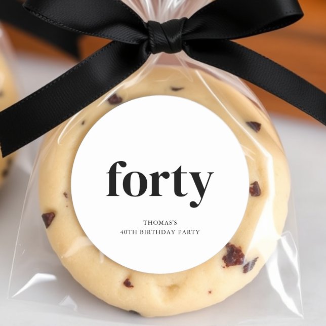Schwarz & Weiß 40. Geburtstag Runder Aufkleber (Von Creator hochgeladen)