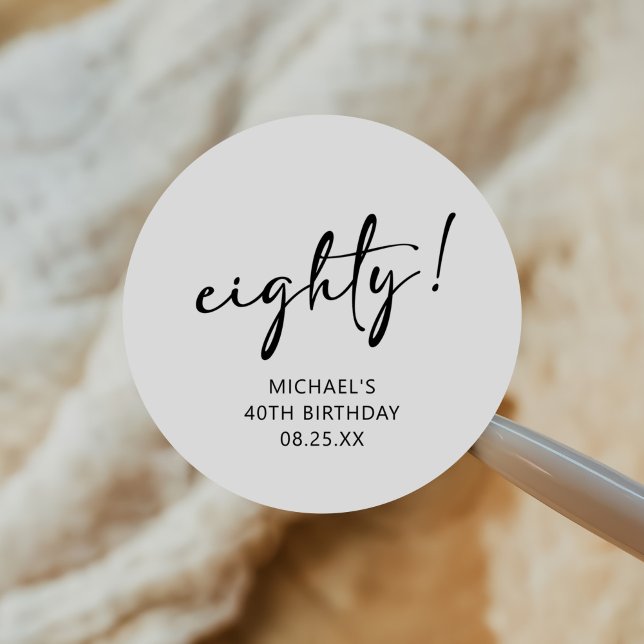 Schwarz & Weiß 40. Geburtstag Runder Aufkleber (Von Creator hochgeladen)
