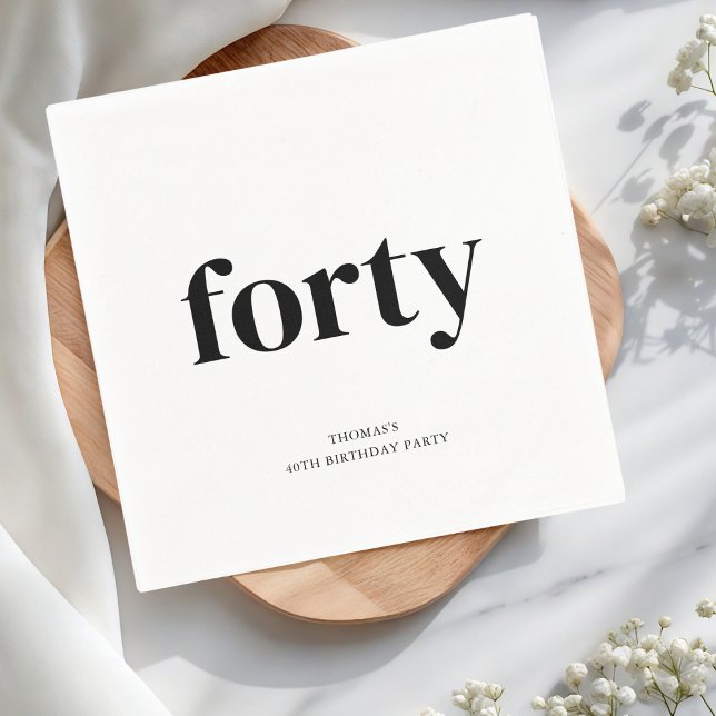 Schwarz & Weiß 40. Geburtstag Serviette (Von Creator hochgeladen)