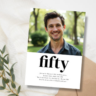 Schwarz & Weiß 50. Geburtstag Einladung