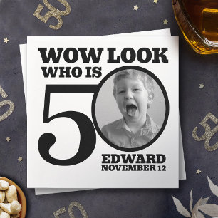 Schwarz-Weiß 50. Geburtstag Foto aussehen, wer ist Serviette