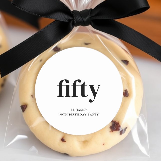 Schwarz & Weiß 50. Geburtstag Runder Aufkleber (Von Creator hochgeladen)