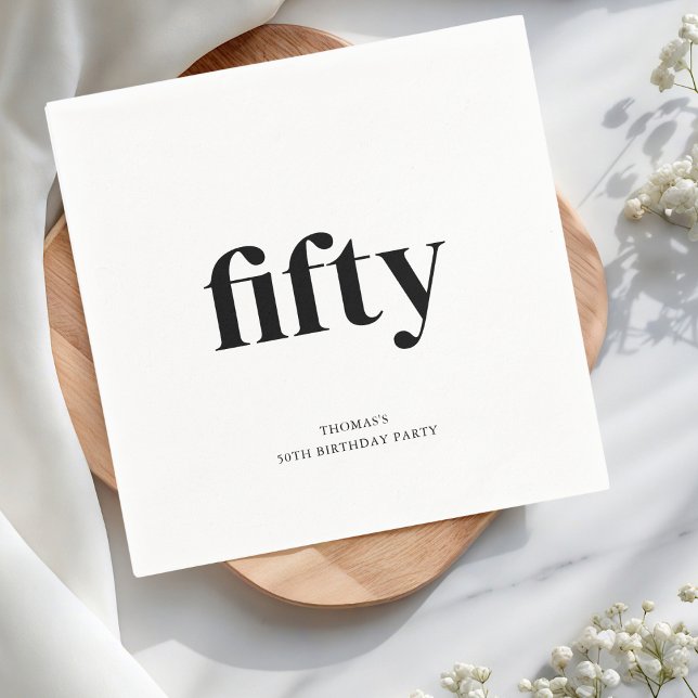 Schwarz & Weiß 50. Geburtstag Serviette (Von Creator hochgeladen)