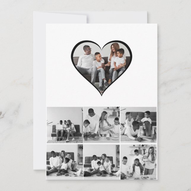 Schwarz-Weiß-7-FotoCollage Ankündigung (Vorderseite)