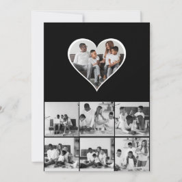 Schwarz-Weiß-7-FotoCollage Dankeskarte