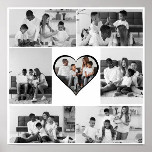 Schwarz-Weiß-7-FotoCollage Poster