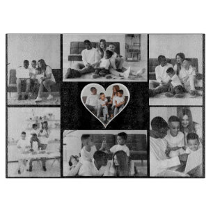 Schwarz-Weiß-7-FotoCollage Schneidebrett