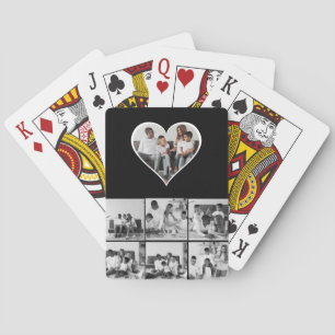 Schwarz-Weiß-7-FotoCollage Spielkarten