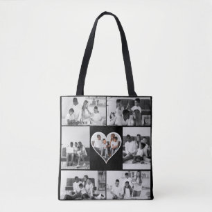 Schwarz-Weiß-7-FotoCollage Tasche