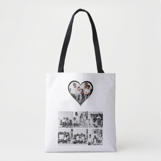 Schwarz-Weiß-7-FotoCollage Tasche (Vorderseite)