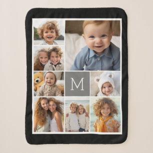 Schwarz-weiß 8-Foto-Collage - klassisches Monogram Sherpadecke
