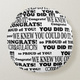 Schwarz-Weiß-Abschluss Word Art Throw Kissen