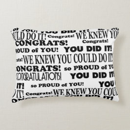 Schwarz-Weiß-Abschluss Word Art Throw Kissen
