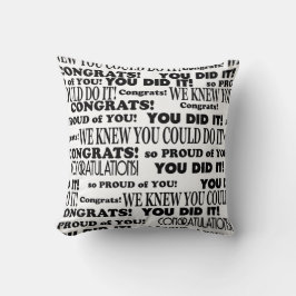 Schwarz-Weiß-Abschluss Word Art Throw Kissen