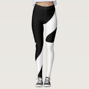 Schwarz-Weiß-Abstract-Design Leggings