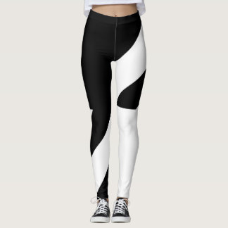 Schwarz-Weiß-Abstract-Design Leggings