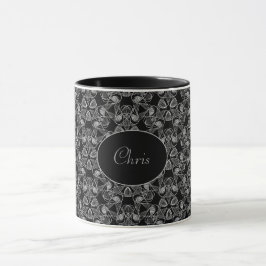 Schwarz-Weiß-Abstract-Design Tasse