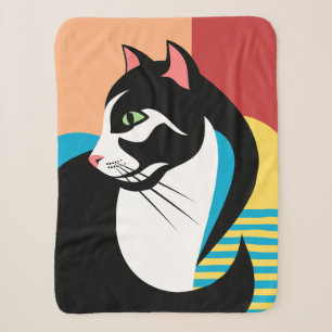 Schwarz-weiß-Abstract-Katze Sherpadecke