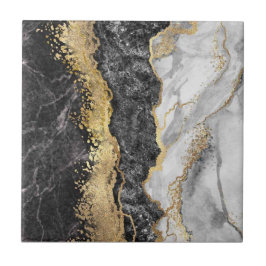 Schwarz-Weiß-Abstrakt Fliese