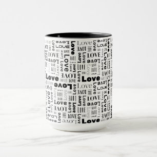 Schwarz-Weiß-Abstrakt-Liebe-Tasse Tasse