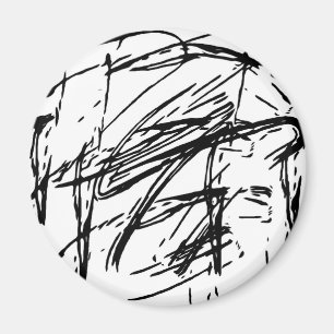 Schwarz-Weiß abstrakt Magnet