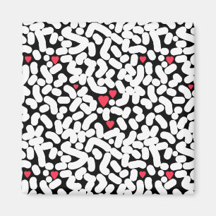 Schwarz-weiß abstrakt magnet