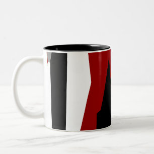Schwarz-Weiß-abstrakt Zweifarbige Tasse