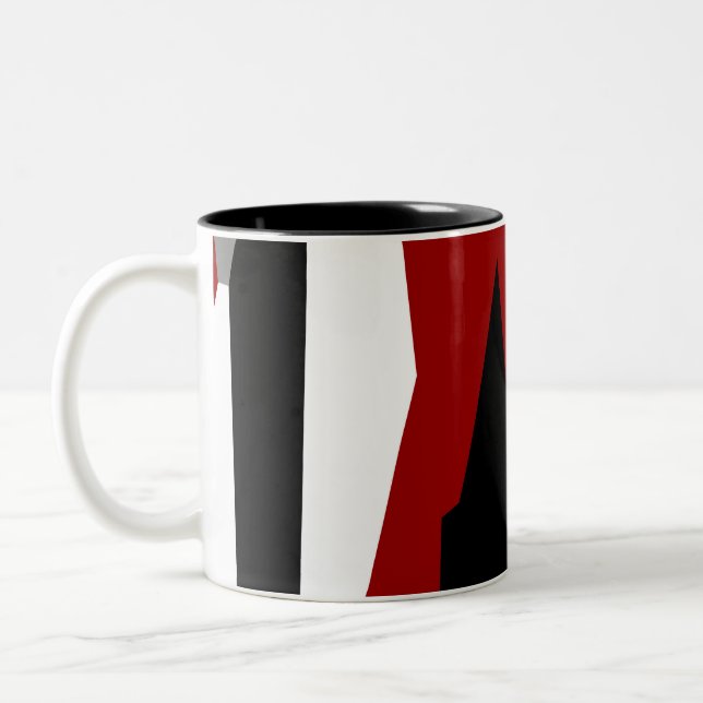 Schwarz-Weiß-abstrakt Zweifarbige Tasse (Links)