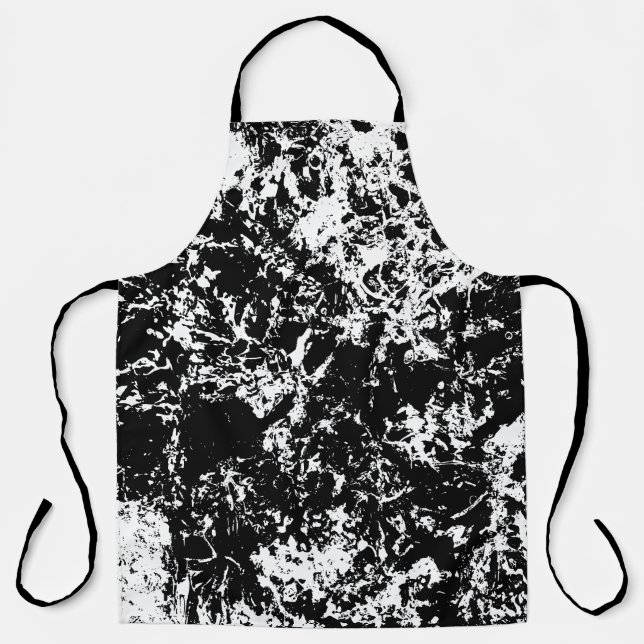 Schwarz-Weiß-Abstrakte Eisbildung Schürze (Vorderseite)