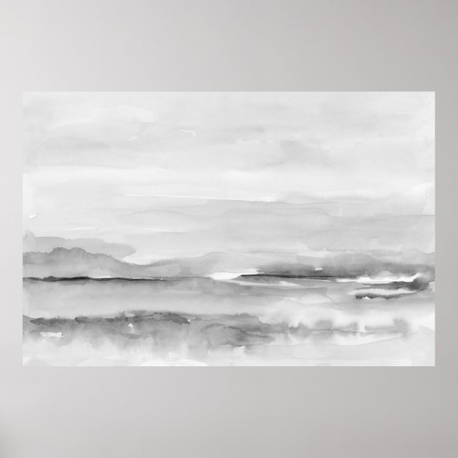 Schwarz-Weiß-Abstrakte Landschaft 1 Poster (Vorne)