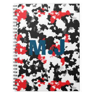 Schwarz-Weiß-Abstrakte Muster bearbeiten Vorlagen Notizblock